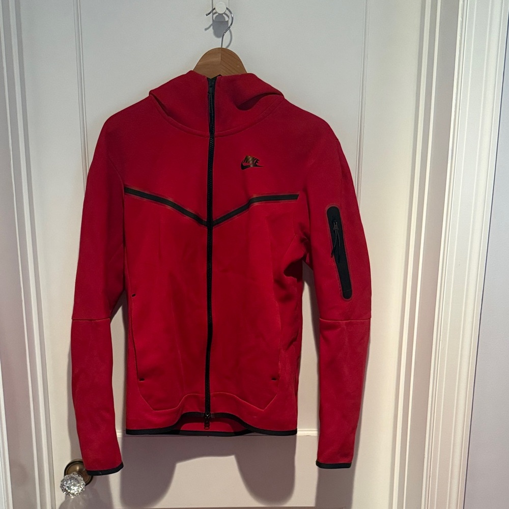 Men’s Nike tech full zip Windrunner hoodie “gym red black”